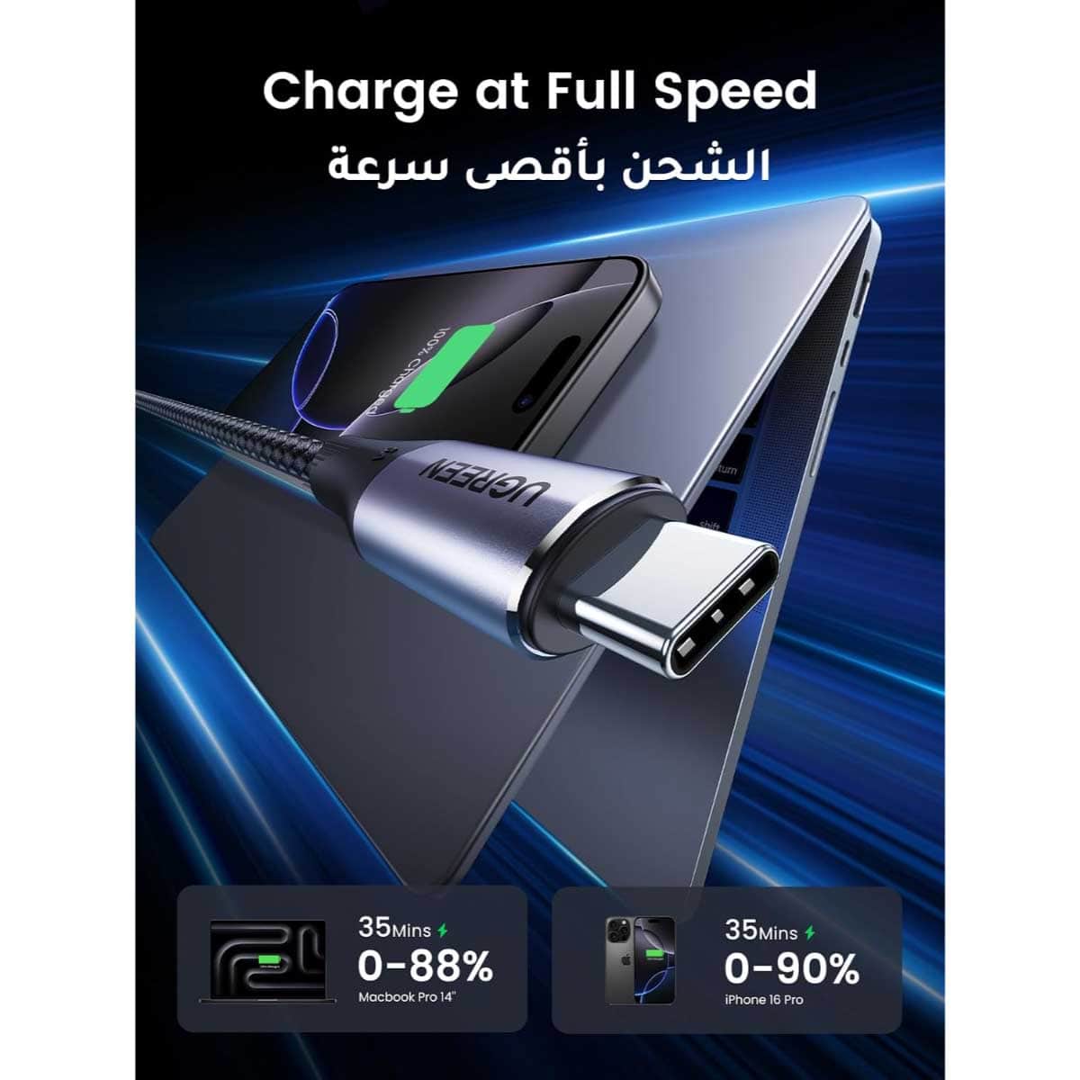 UGREEN 1m 240W USB-C to USB-C Cable