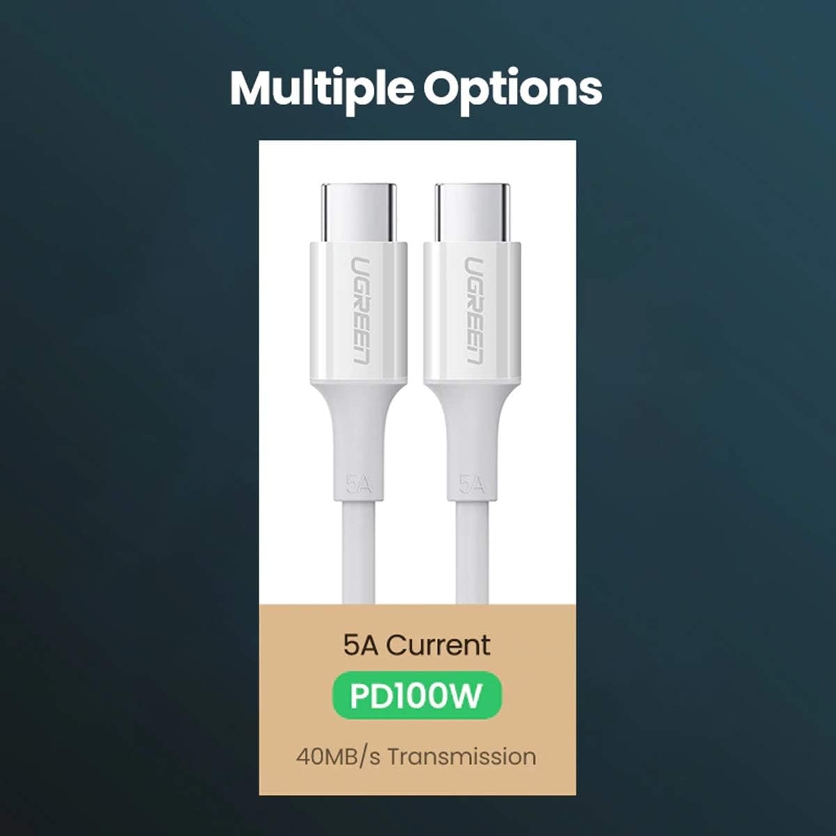 يوجرين كابل USB-C إلى USB-C بقدرة 5A