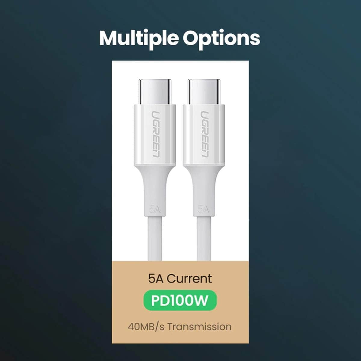 يوجرين كابل USB-C إلى USB-C بقدرة 5A