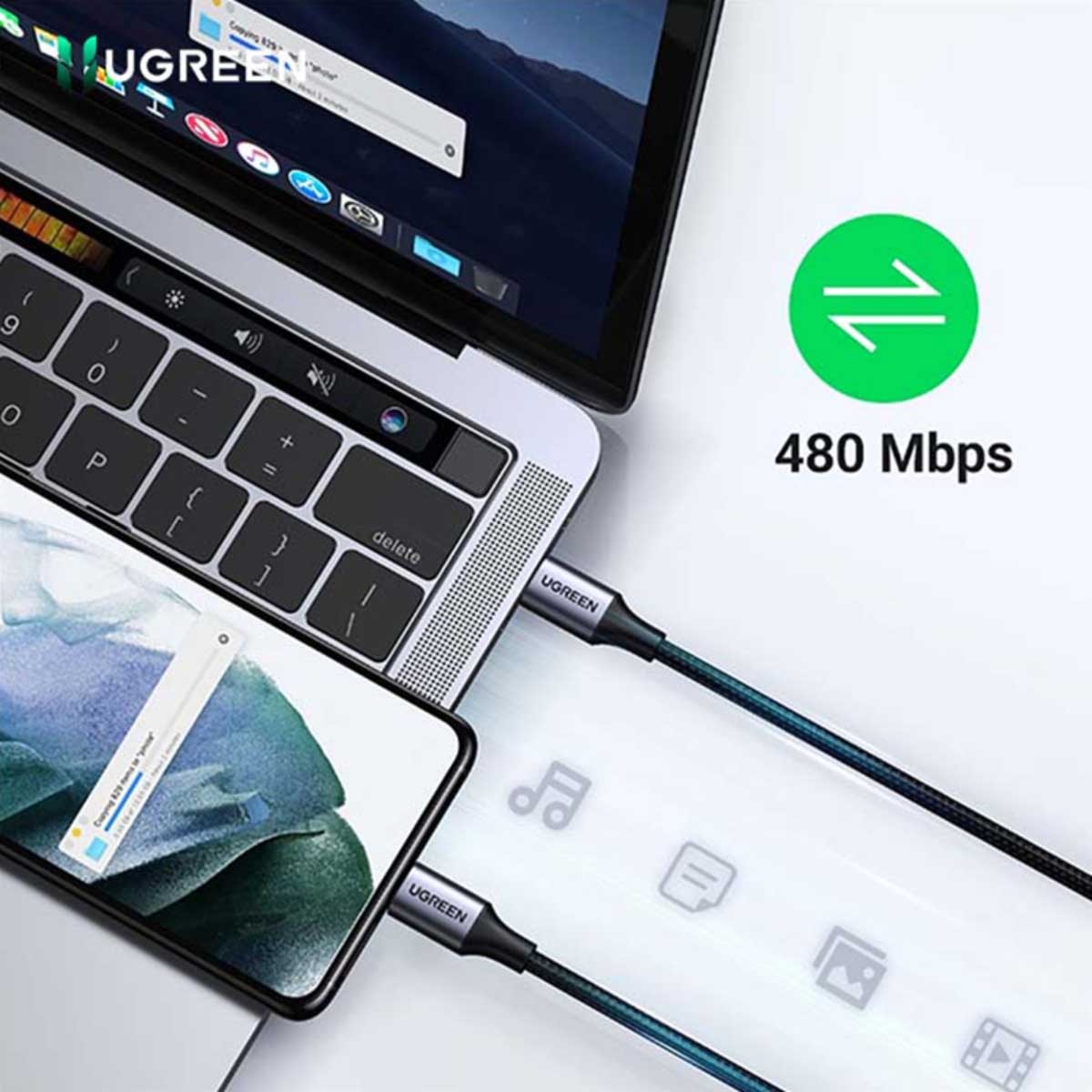 يوجرين L501 كابل USB-C إلى USB-C بقدرة 60W