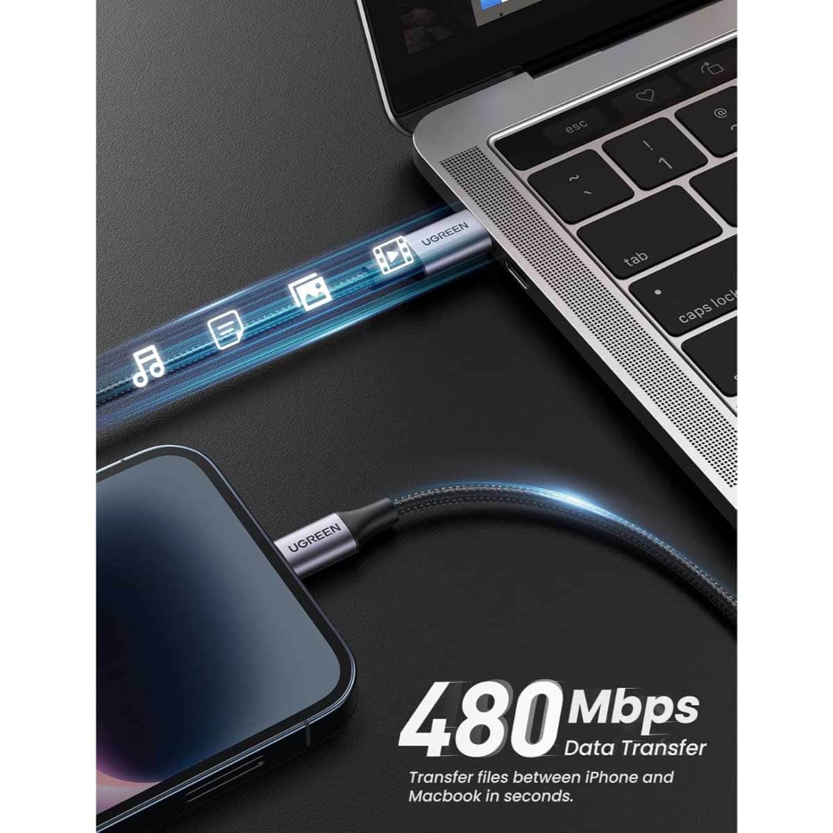 UGREEN Premium Braided USB-C to Lightning Cable