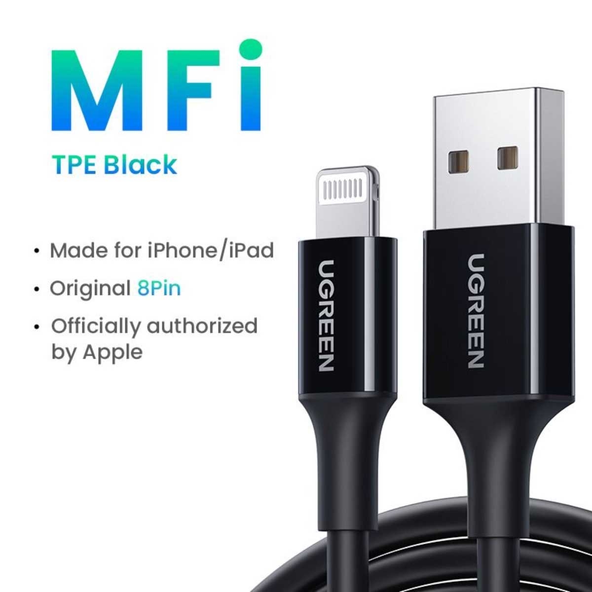 يوجرين US155 كابل USB-A إلى Lightning
