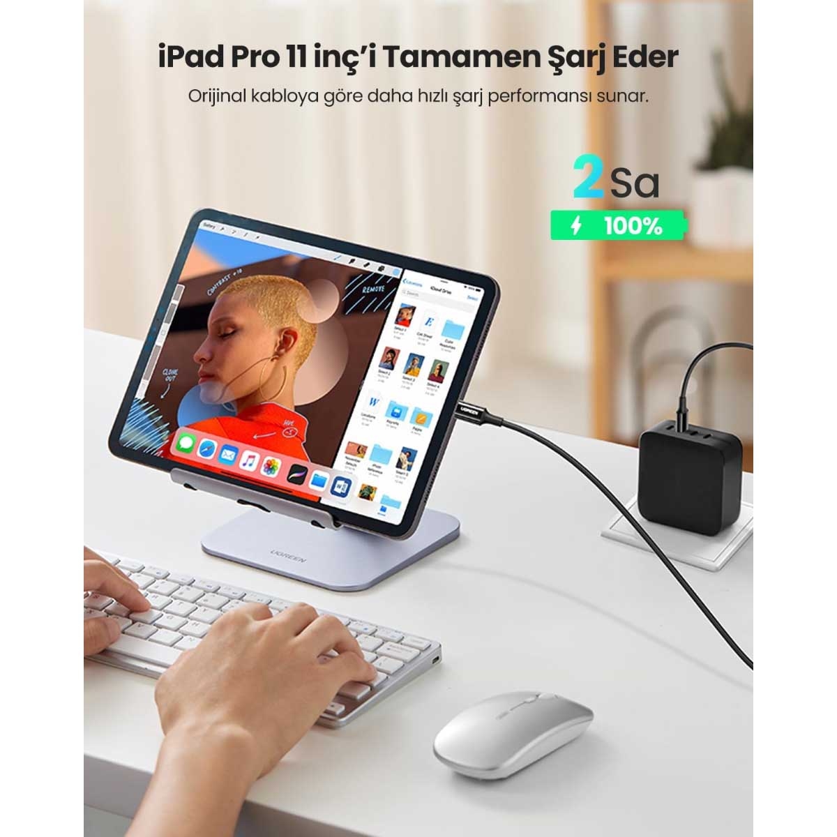 يوجرين US300 كابل USB-C إلى USB-C بقدرة 100W