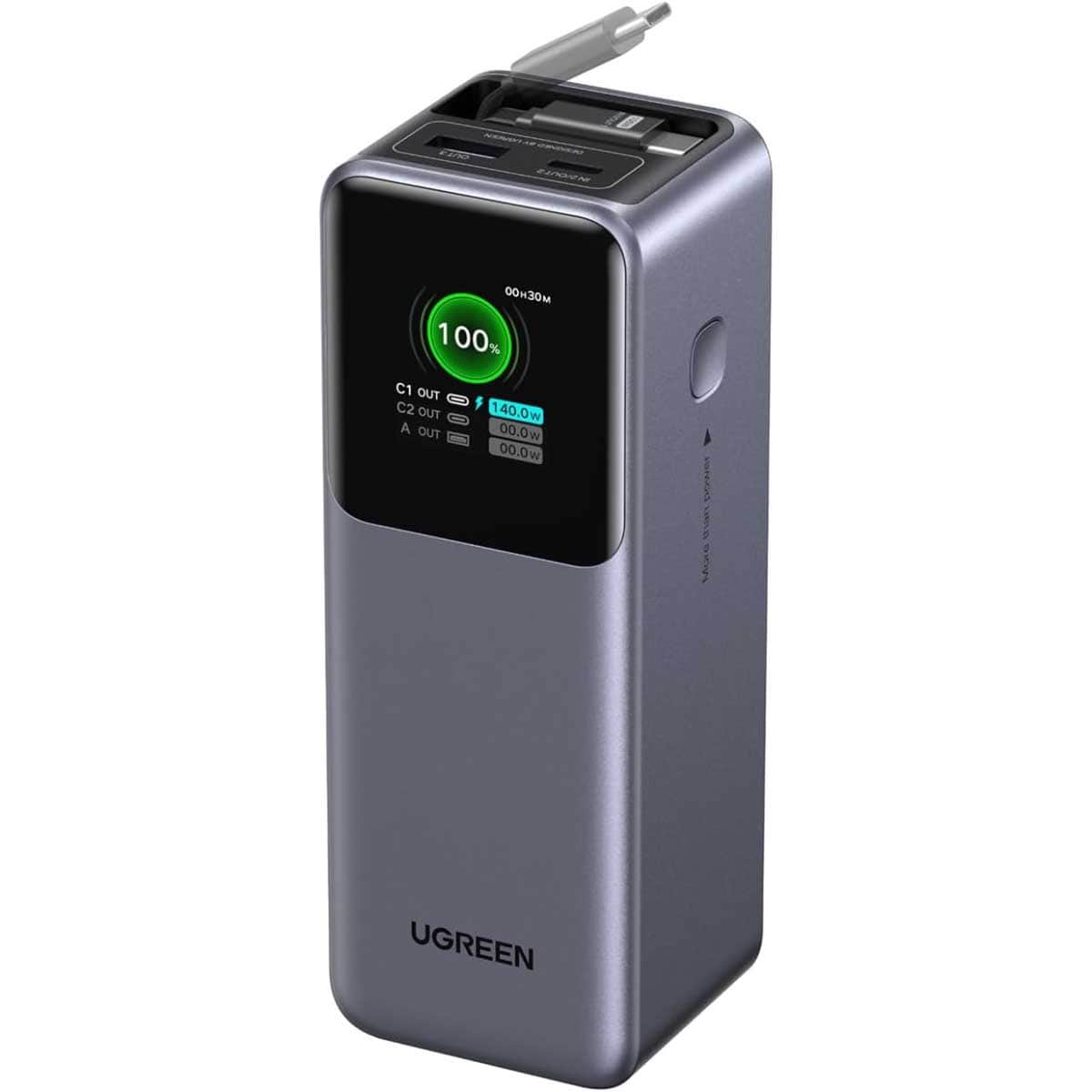 UGREEN 20000mAh 165W Retractable USB-C Cable Power Bank