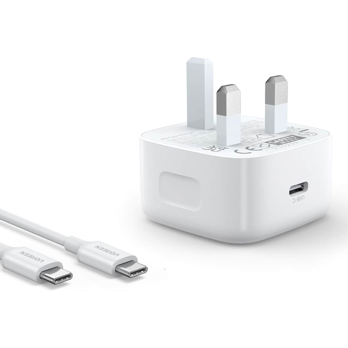 يوجرين شاحن حائط USB-C بقدرة 20W مع كابل USB-C