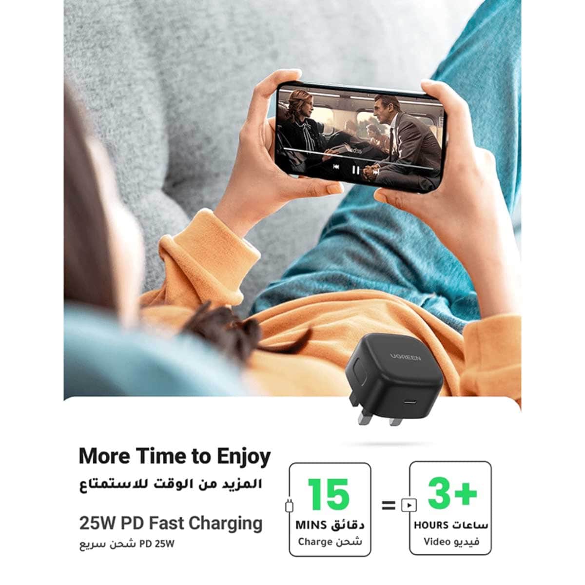 UGREEN 25W USB-C Wall Charger with USB-C Cable