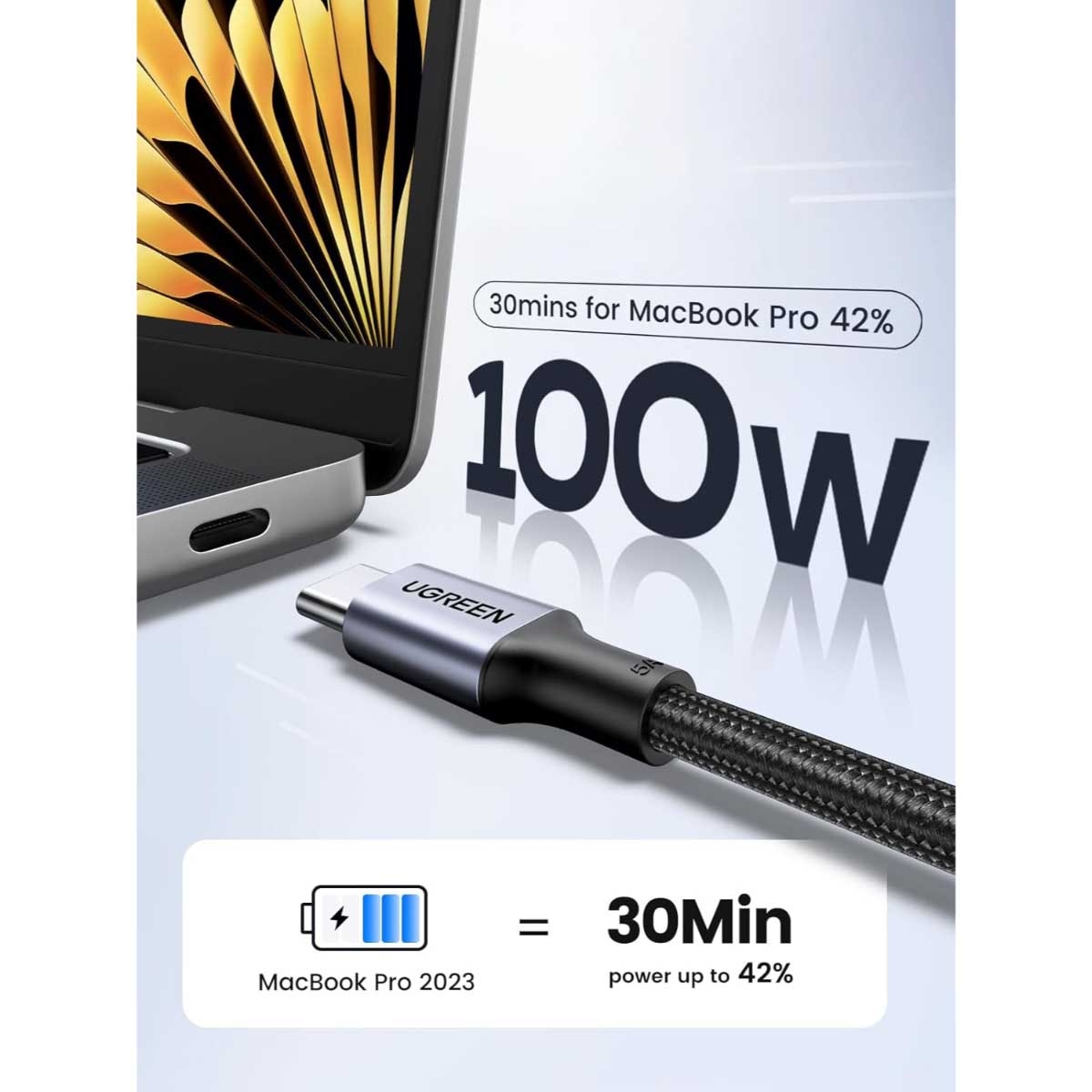 يوجرين كابل USB-C إلى USB-C بقدرة 100W