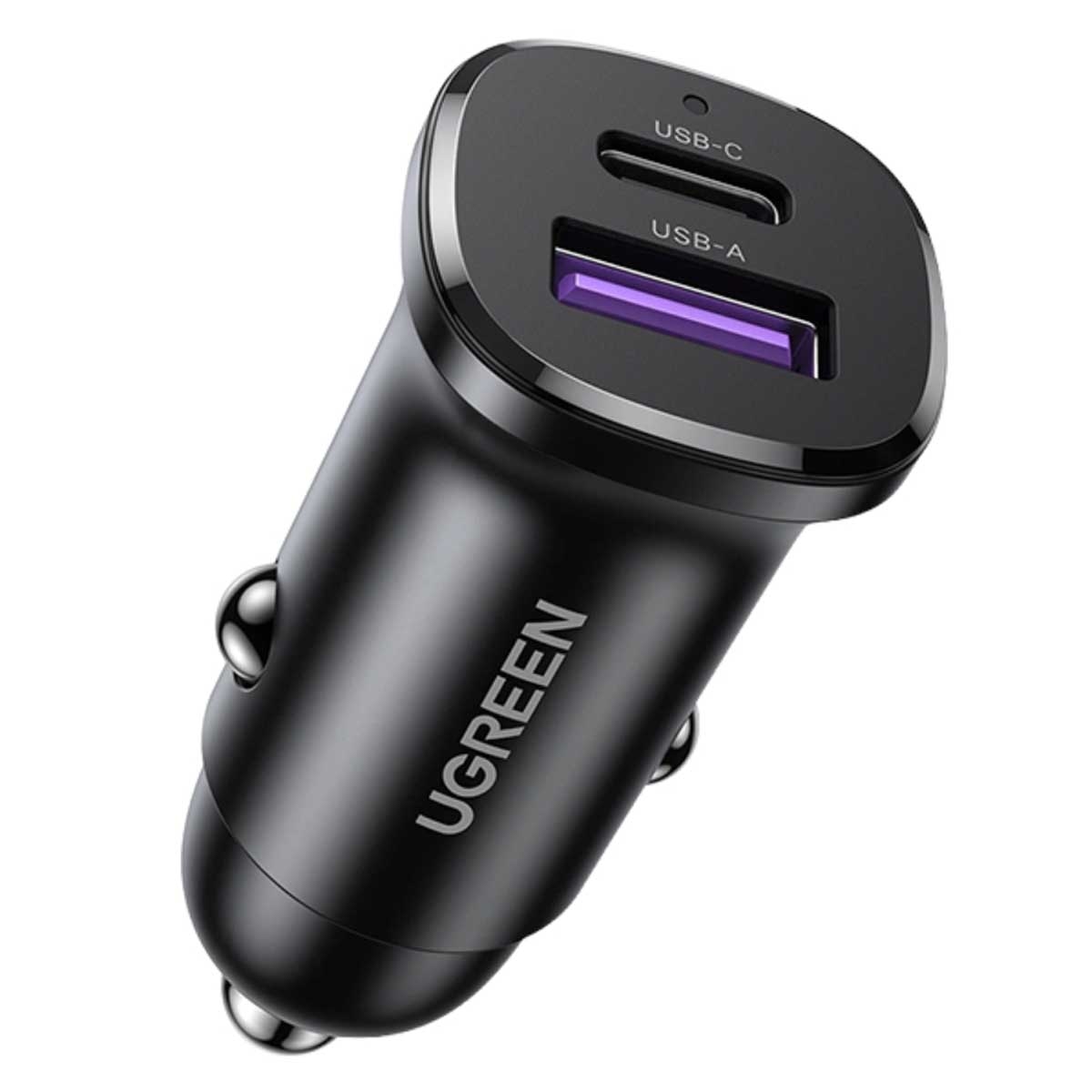 يوجرين شاحن سيارة بقدرة 30W بمنفذين USB-C وUSB-A