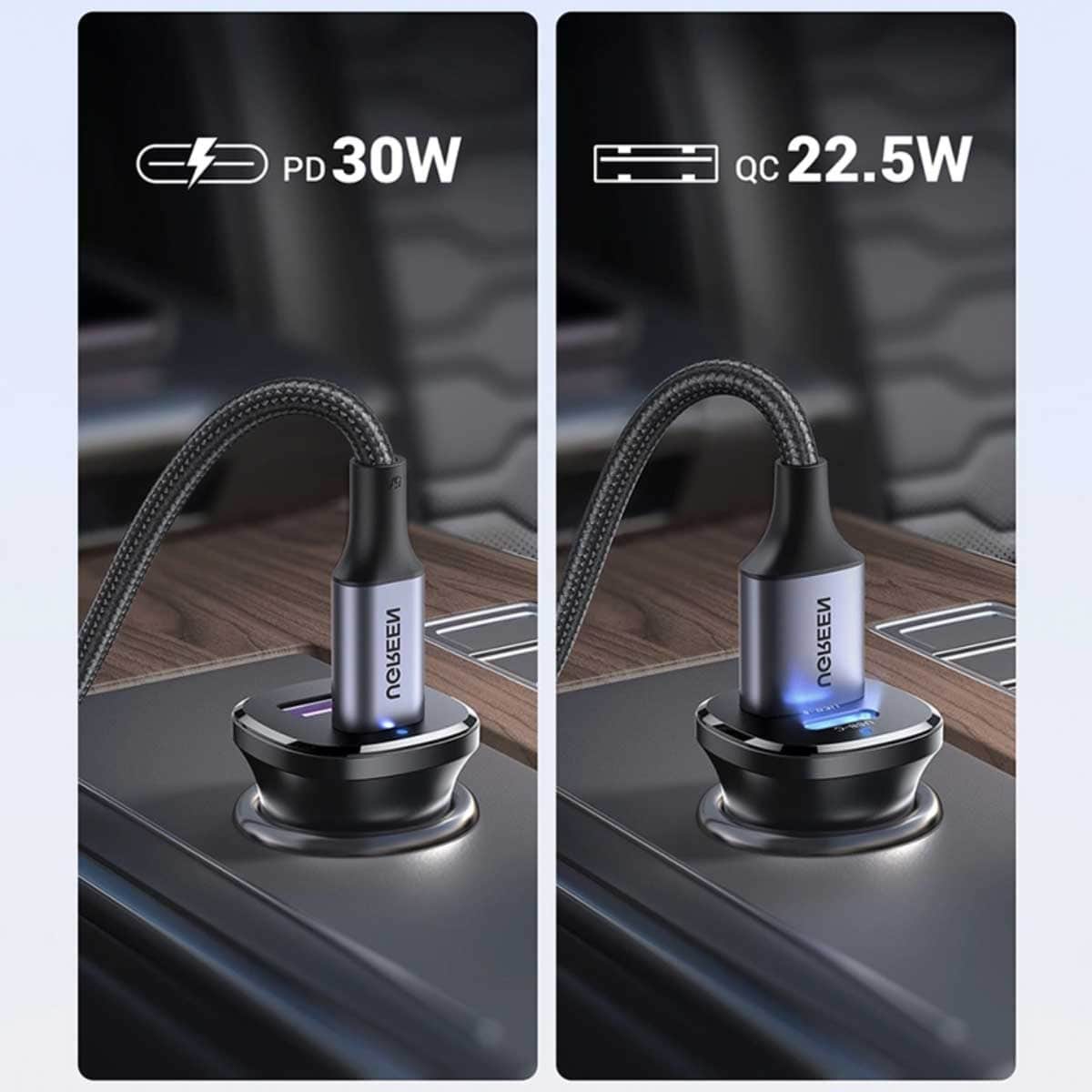 UGREEN 30W 2-Port USB-C/USB-A Car Charger