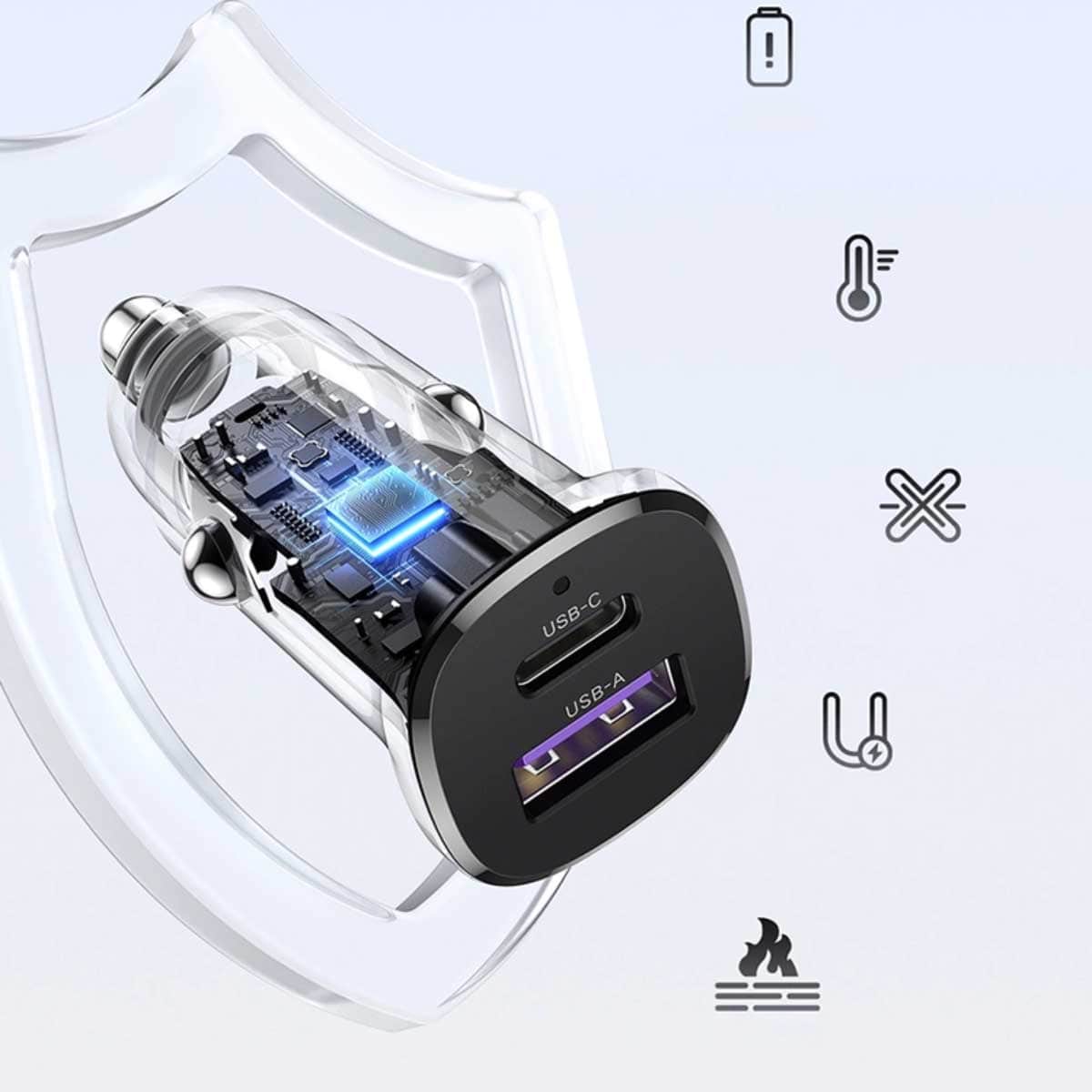 UGREEN 30W 2-Port USB-C/USB-A Car Charger
