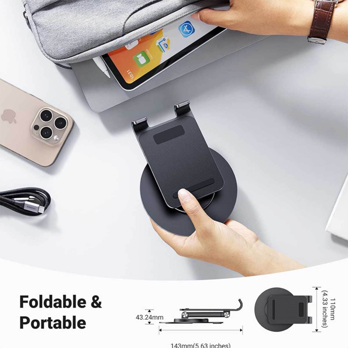 UGREEN 360 Rotating Metal Desktop Phone Stand