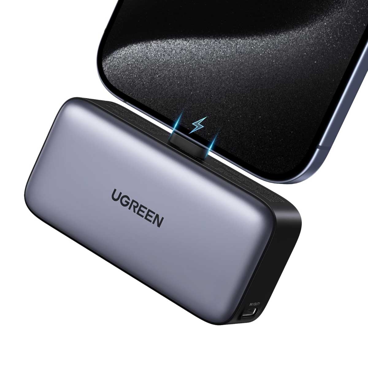 يوجرين باور بانك صغير 5000mAh بقدرة 22.5W مع موصل USB-C مدمج