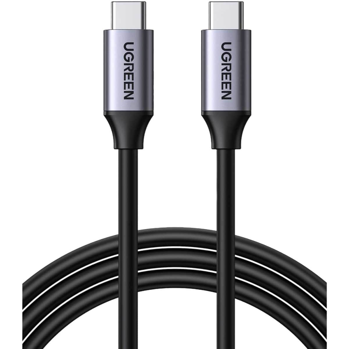 يوجرين كابل USB-C إلى USB-C أسود بطول 1.5m