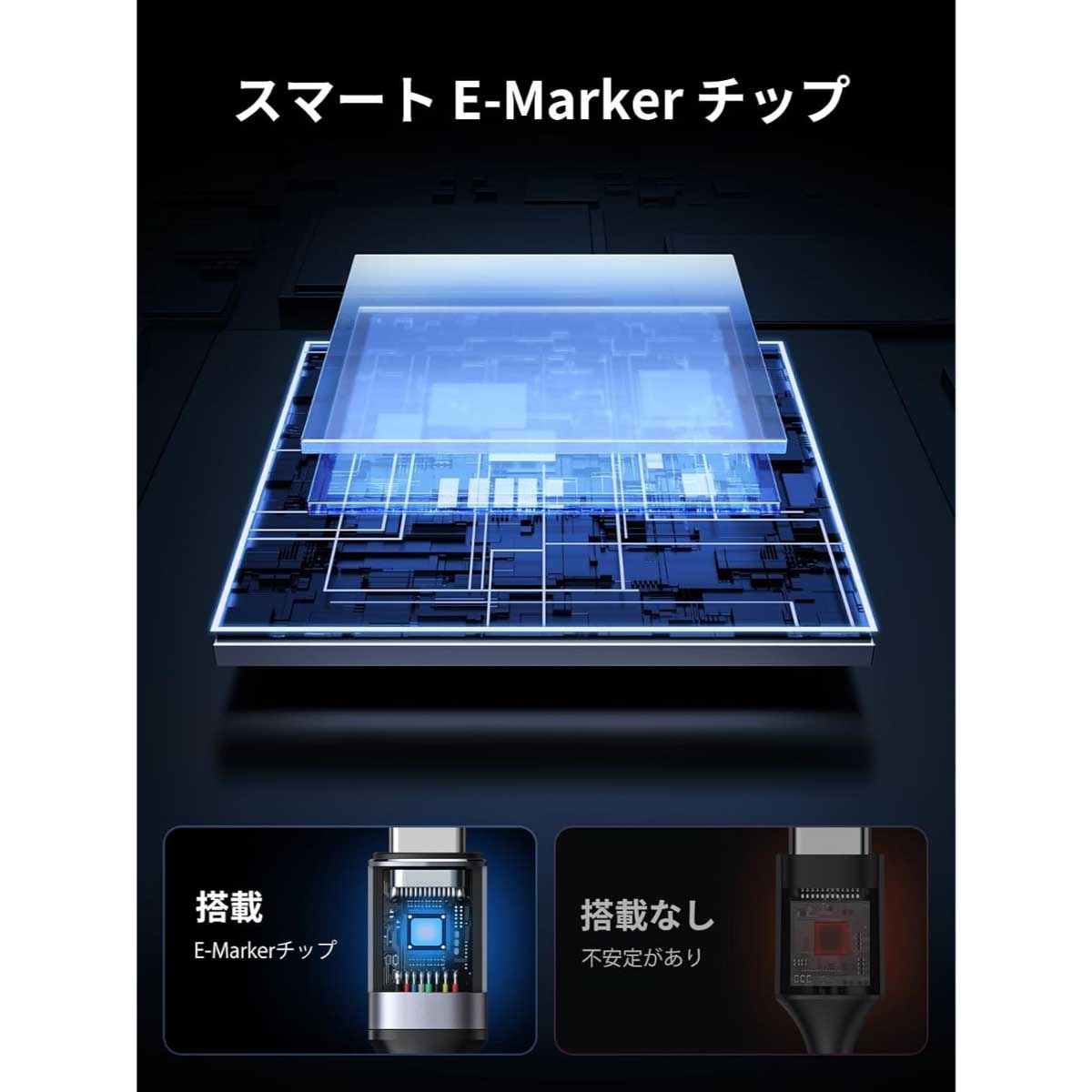 يوجرين كابل USB-C إلى USB-C أسود بطول 1.5m