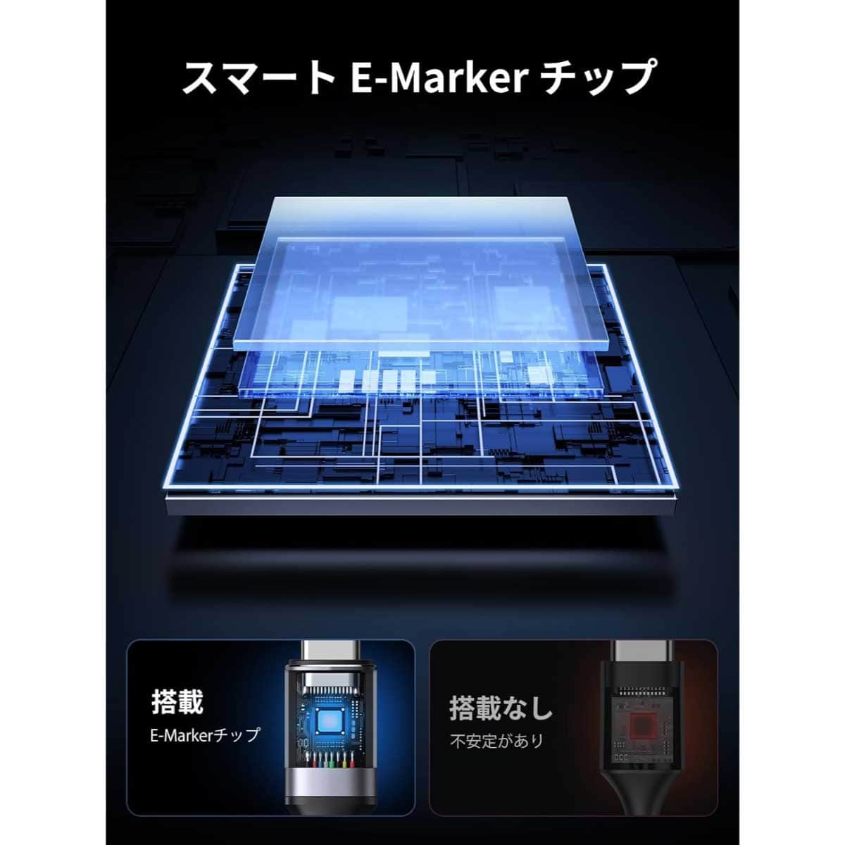 يوجرين كابل USB-C إلى USB-C أسود بطول 1.5m