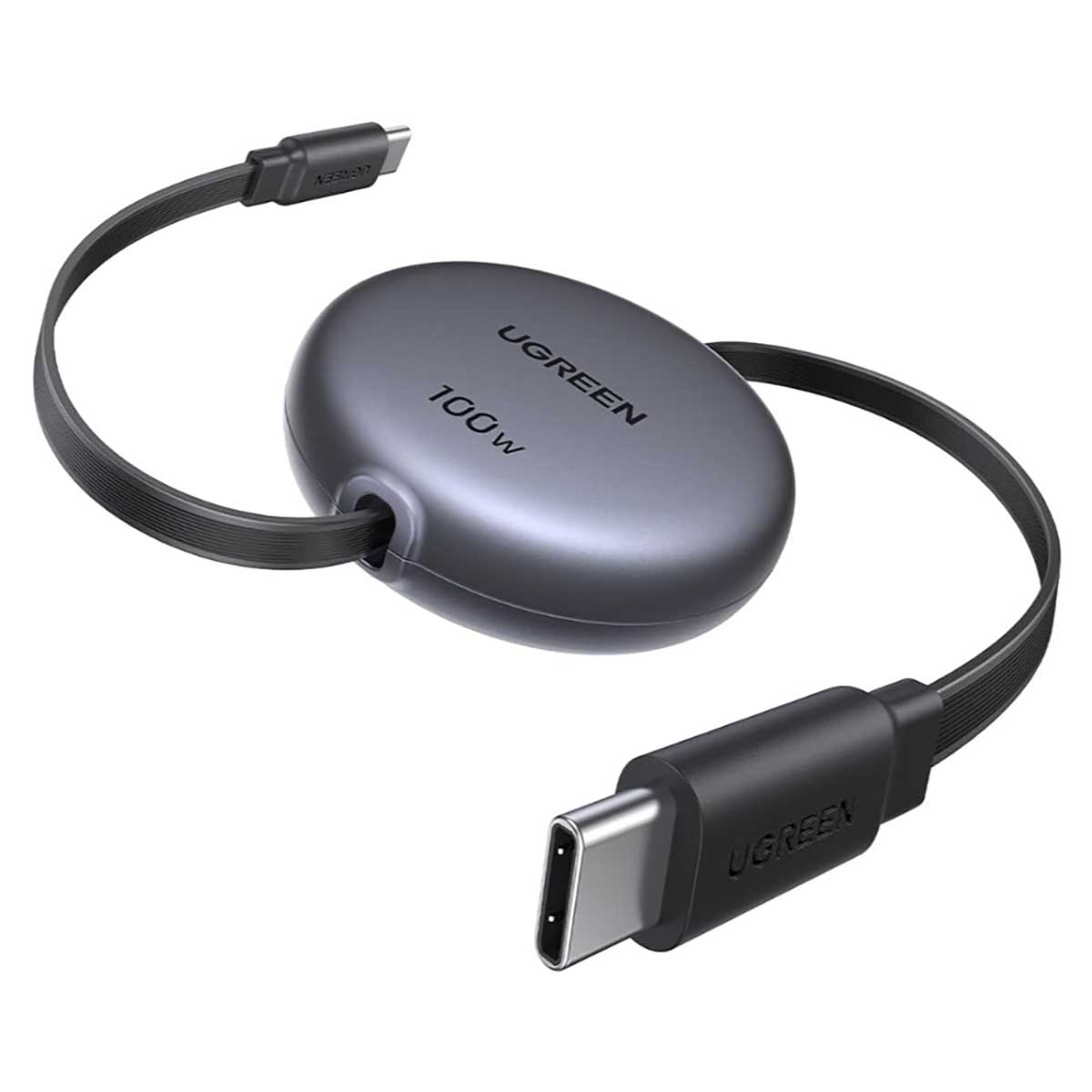 UGREEN Black 1m 100W Retractable USB-C Cable