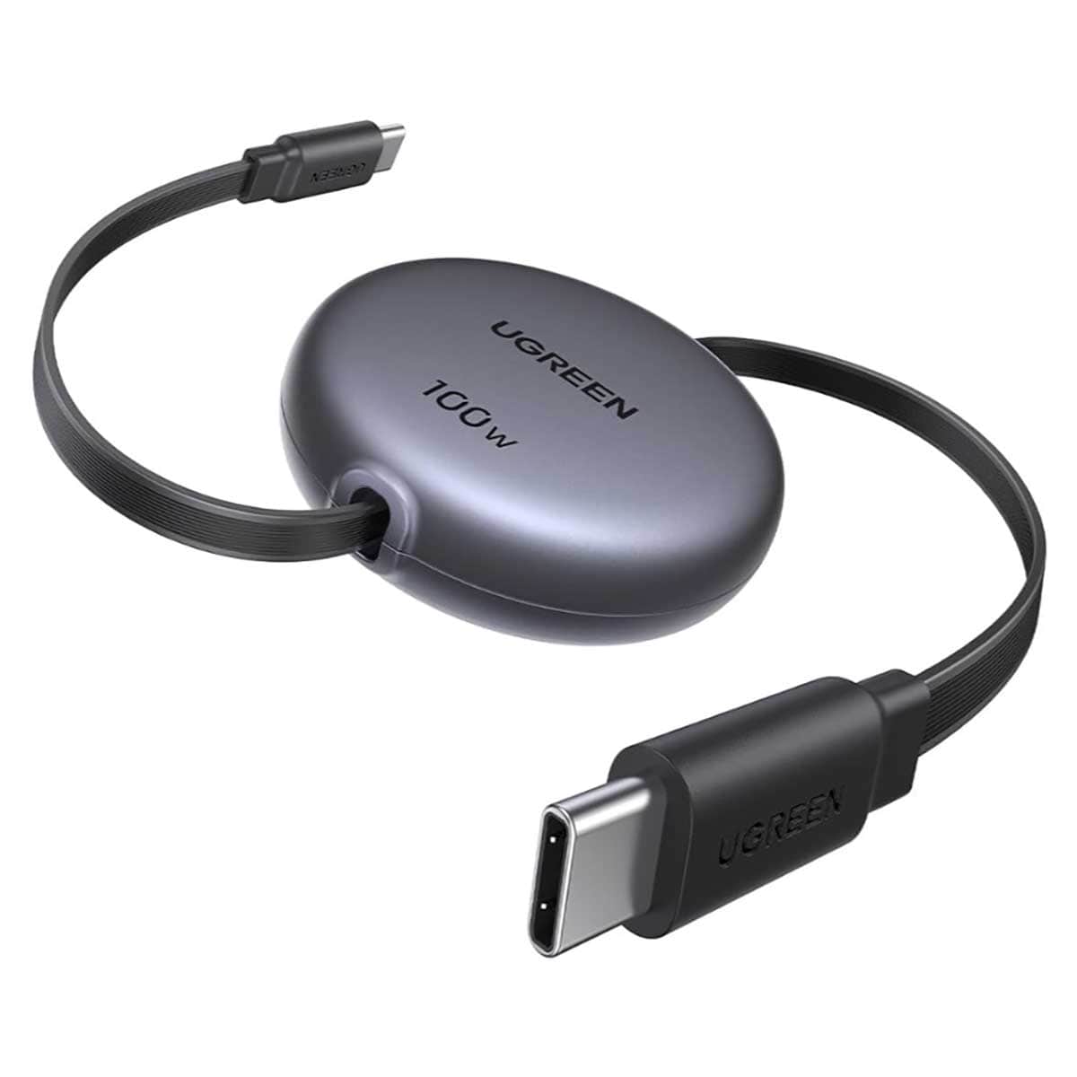 UGREEN Black 1m 100W Retractable USB-C Cable
