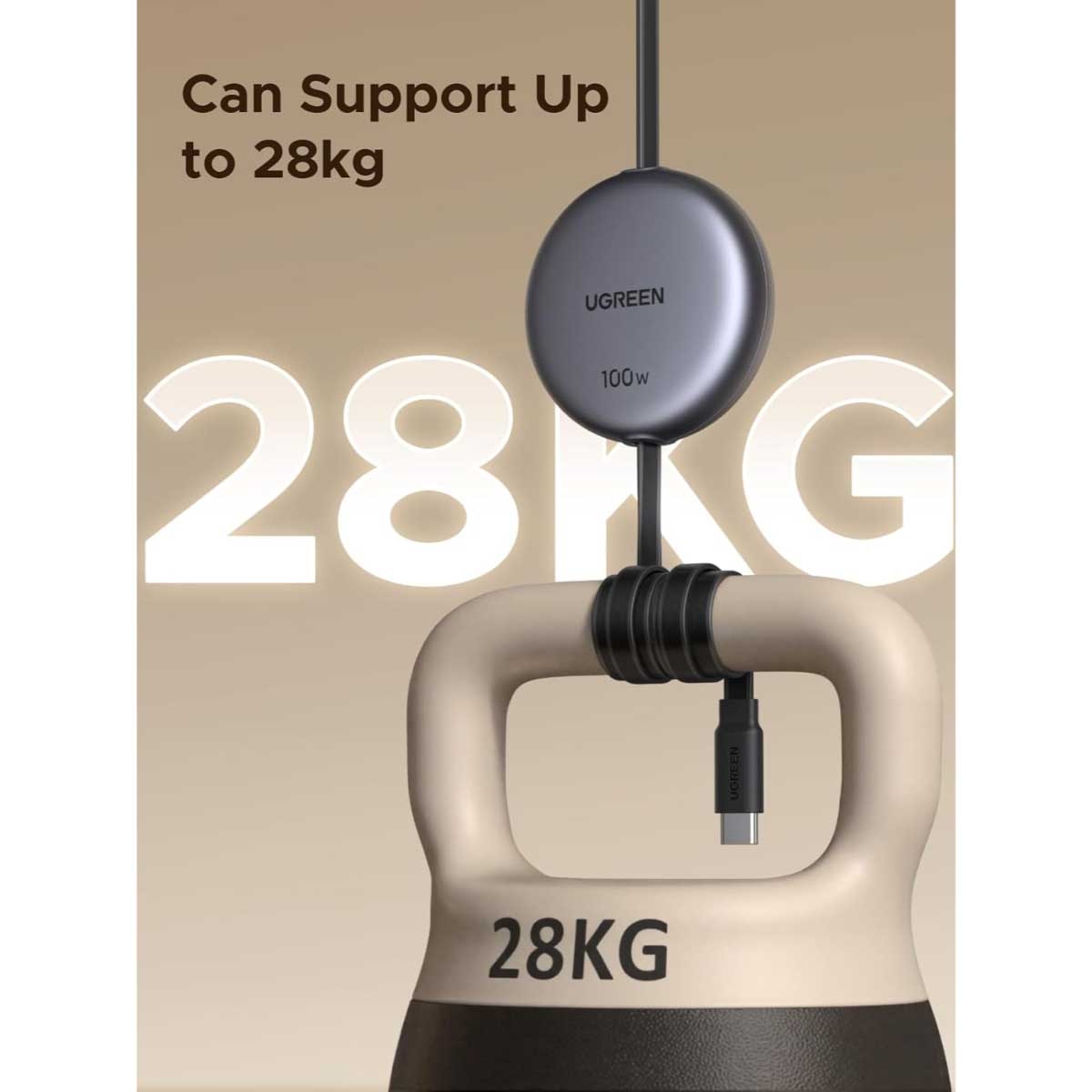 UGREEN Black 1m 100W Retractable USB-C Cable