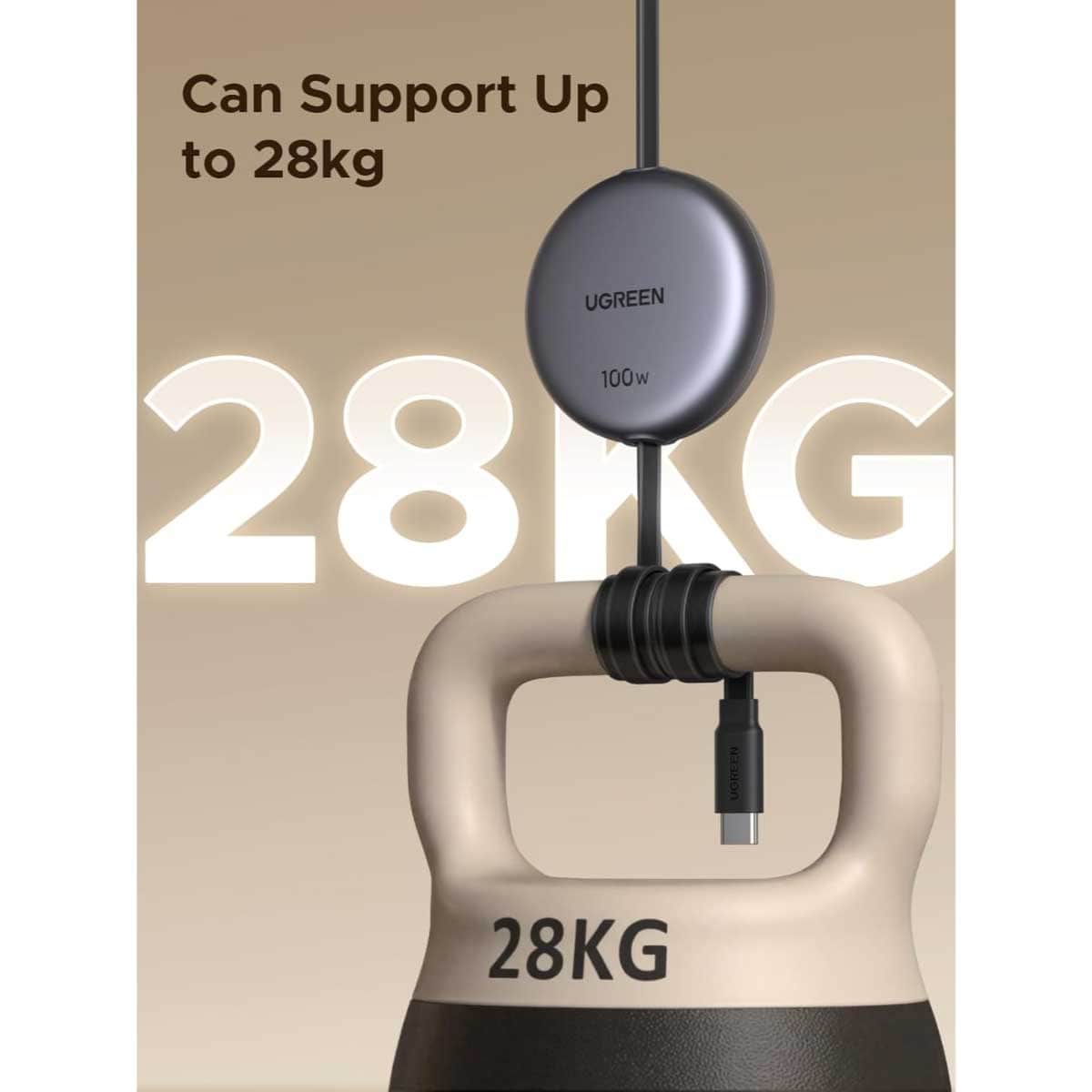 UGREEN Black 1m 100W Retractable USB-C Cable