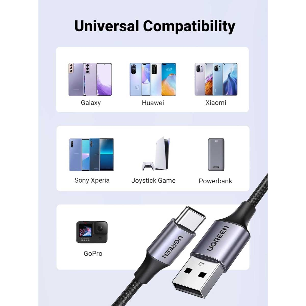 UGREEN Black 1m US288 USB-A to USB-C Cable
