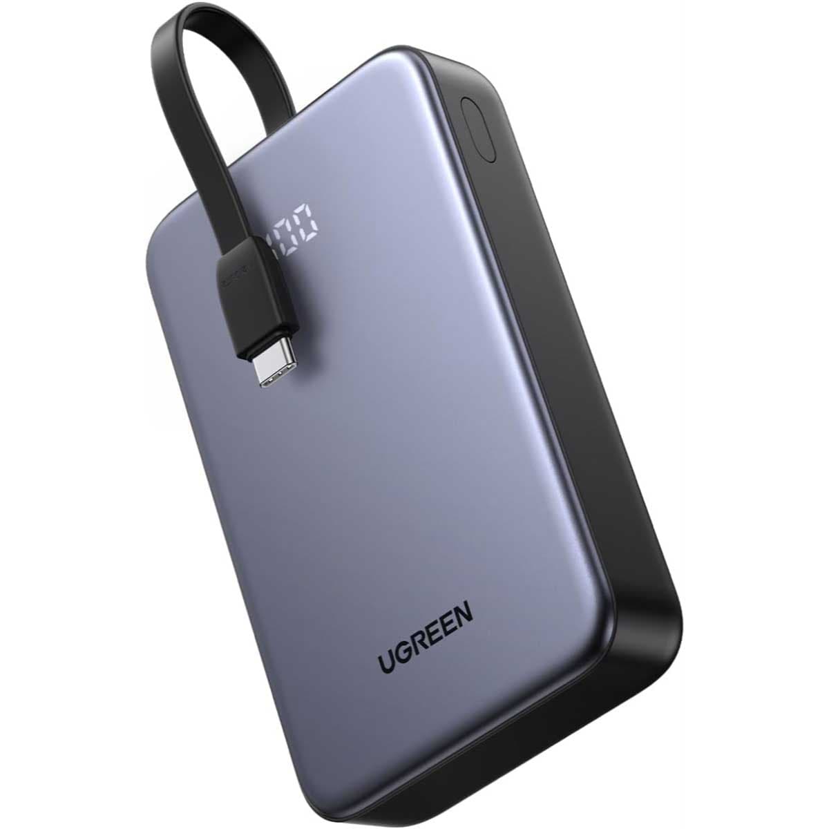 UGREEN Black 20000mAh 22.5W Built-in USB-C Cable Power Bank