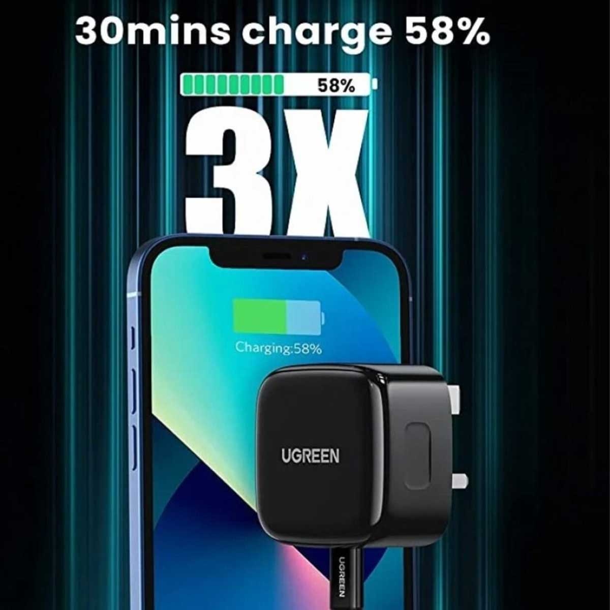 يوجرين شاحن حائط USB-C بقدرة 20W مع كابل Lightning