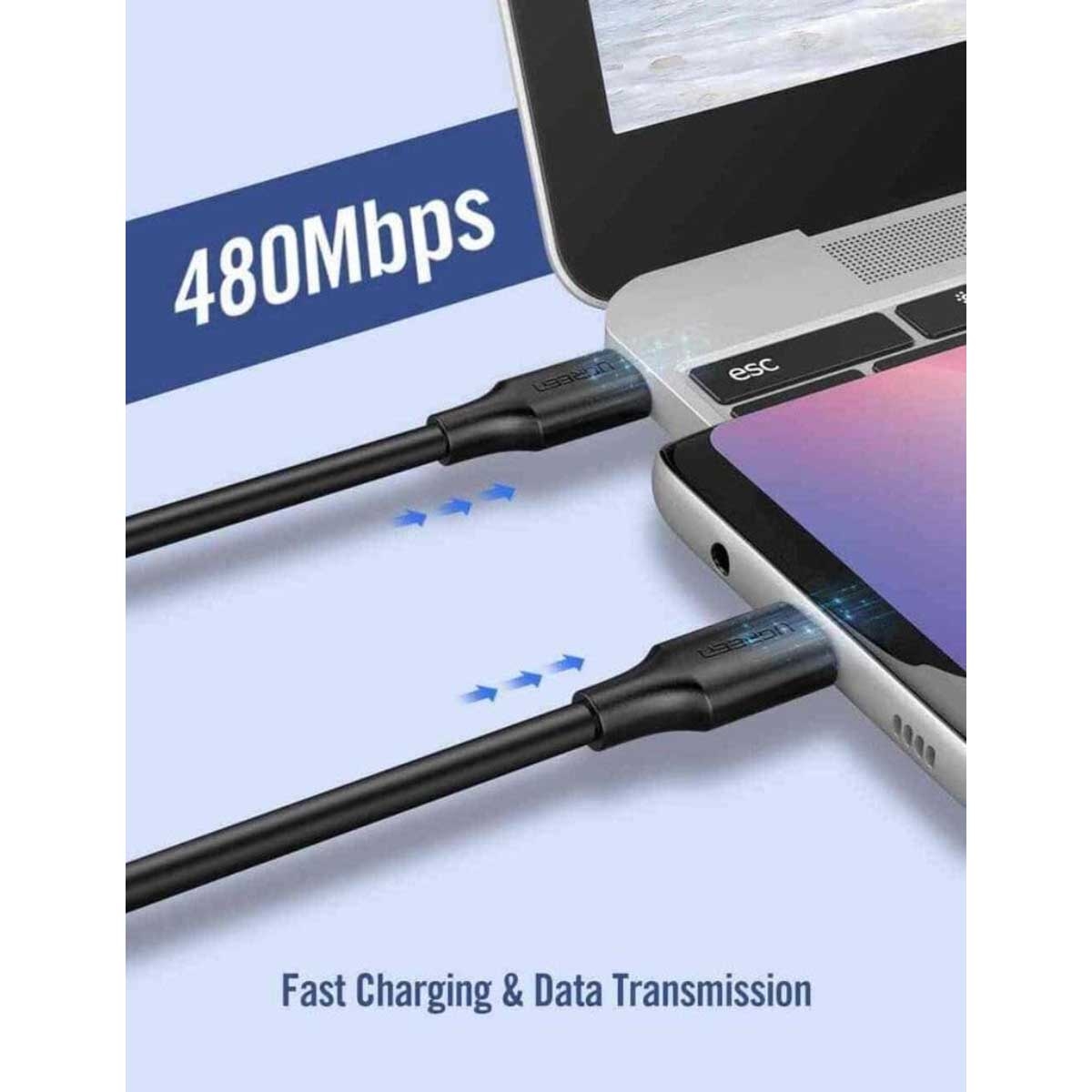 UGREEN Black 3m US286 3A USB-C to USB-C Cable