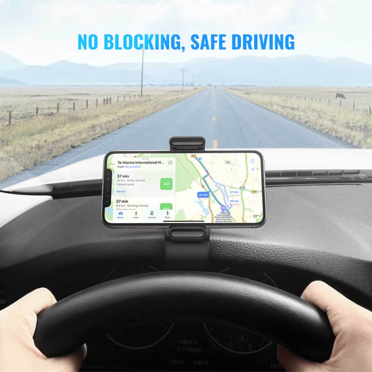UGREEN Black 60796 Dashboard Snap Clip Car Phone Mount