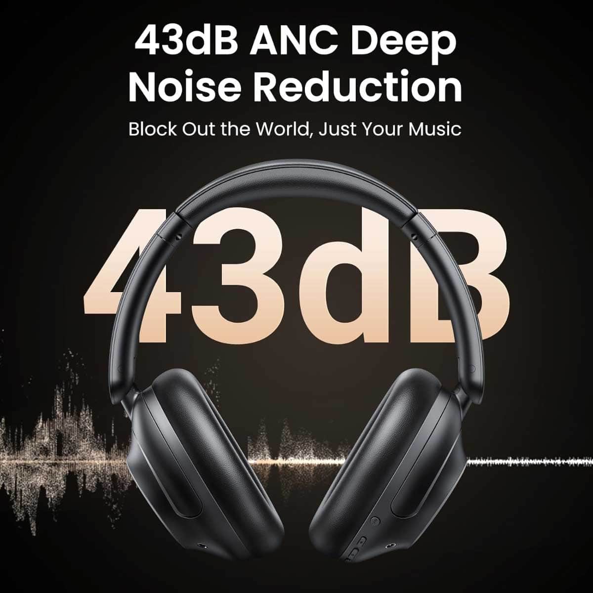 UGREEN Black 90H ANC Wireless Over Ear Headphones
