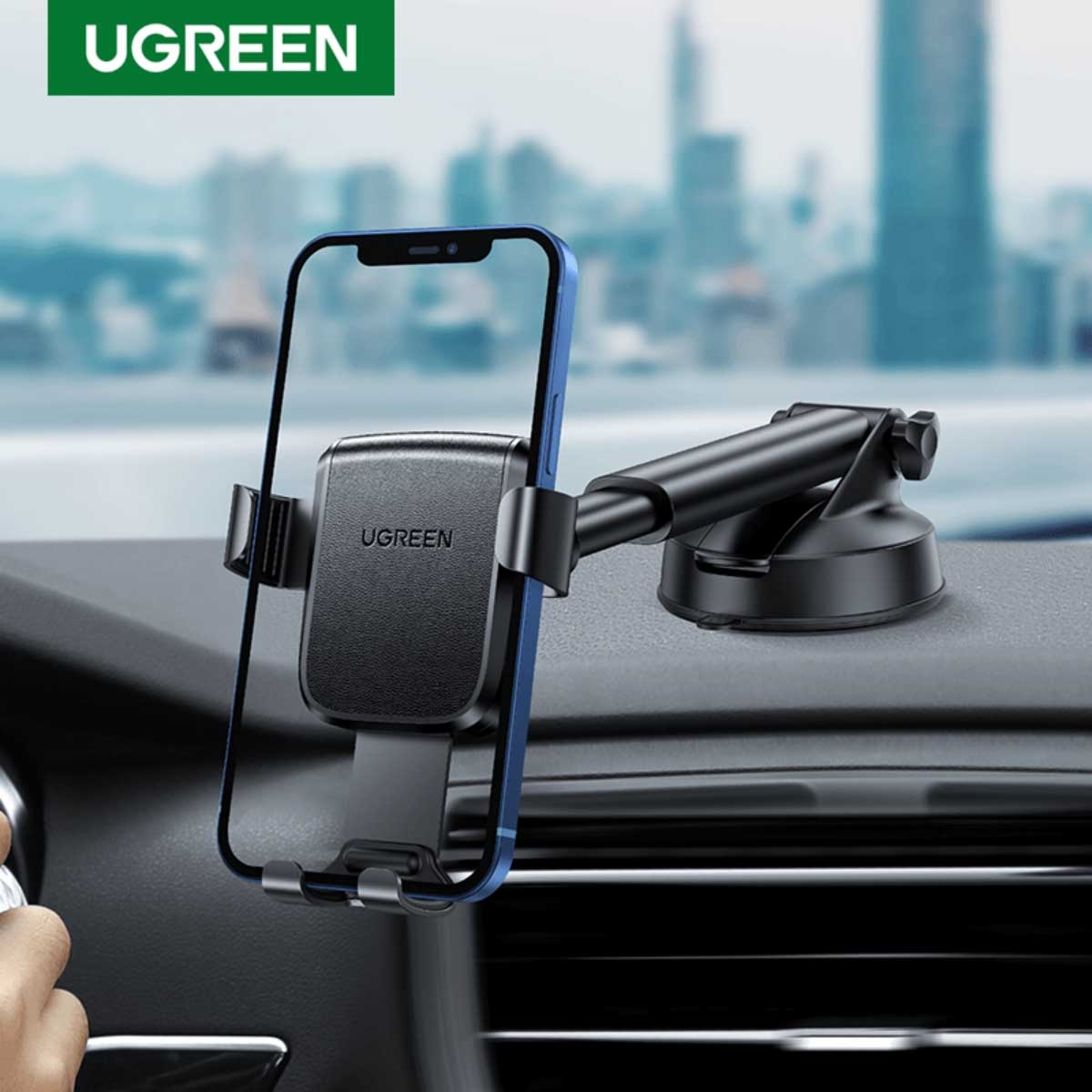 UGREEN Black LP200 60990 Suction Cup Gravity Car Phone Mount