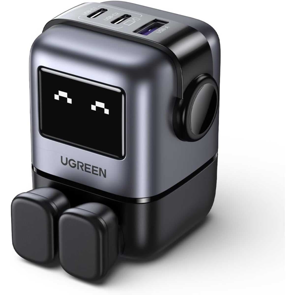 UGREEN Black Uno Nexode 65W 3-Port GaN Wall Charger