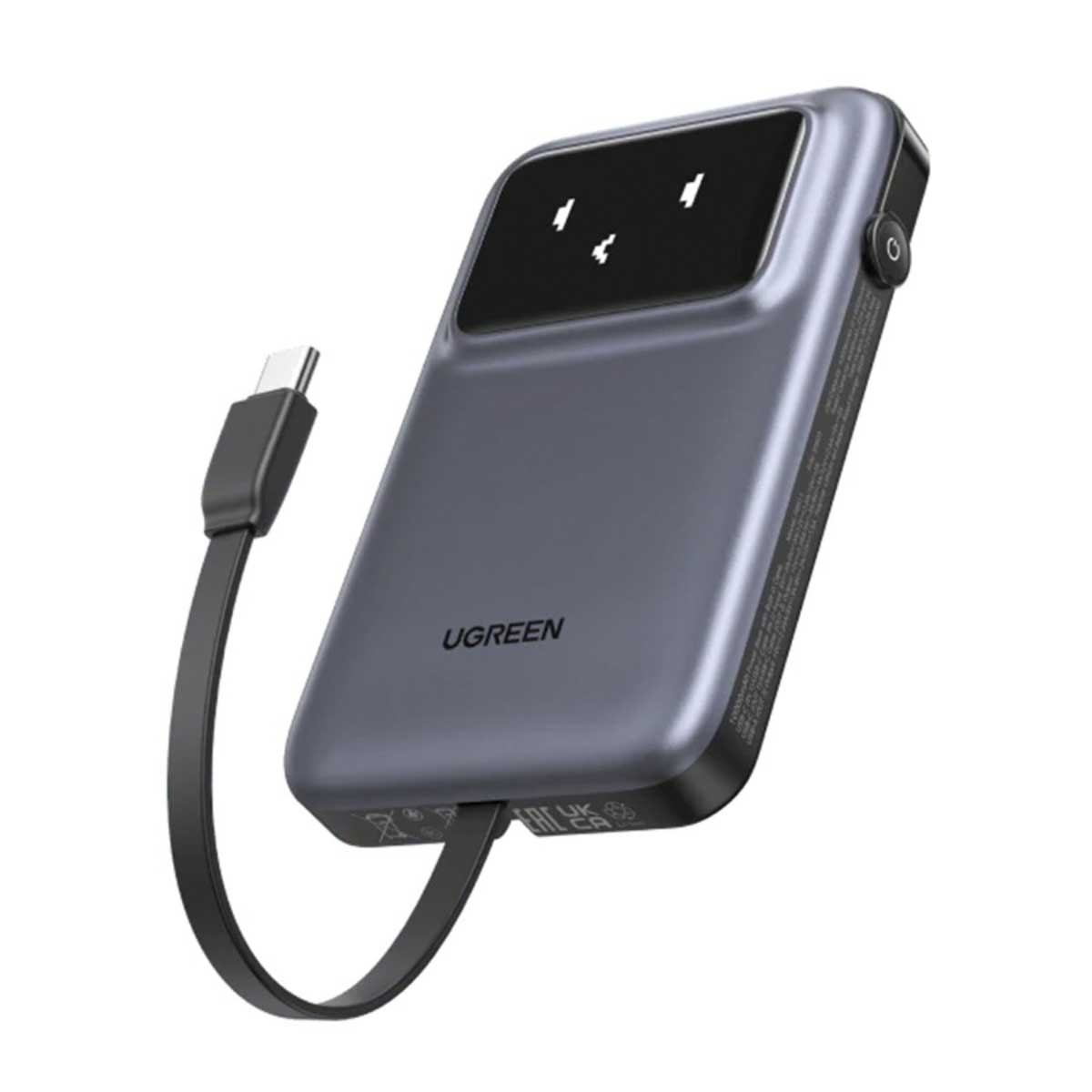 يوجرين Uno PB511 باور بانك 10000mAh بقدرة 30W مع كابل USB-C مدمج