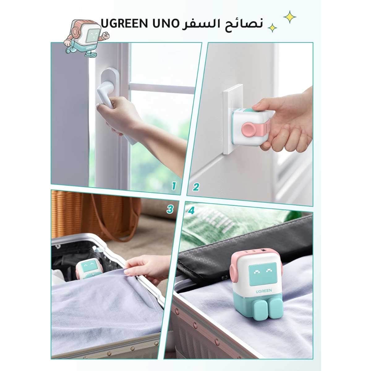 يوجرين Uno Nexode شاحن حائط GaN بقدرة 65W مع 3 منافذ