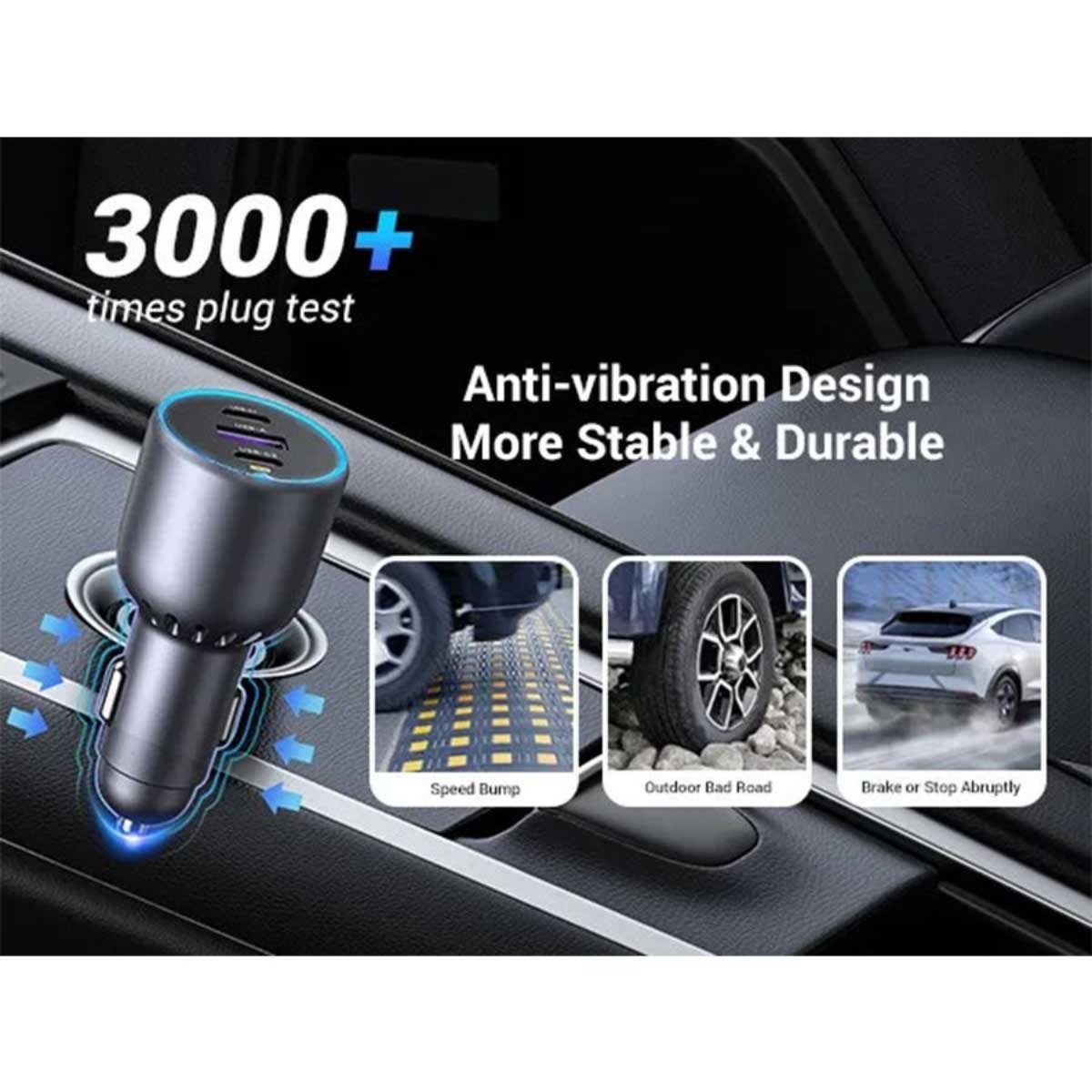 يوجرين EC705 شاحن سيارة بقدرة 130W مع 3 منافذ