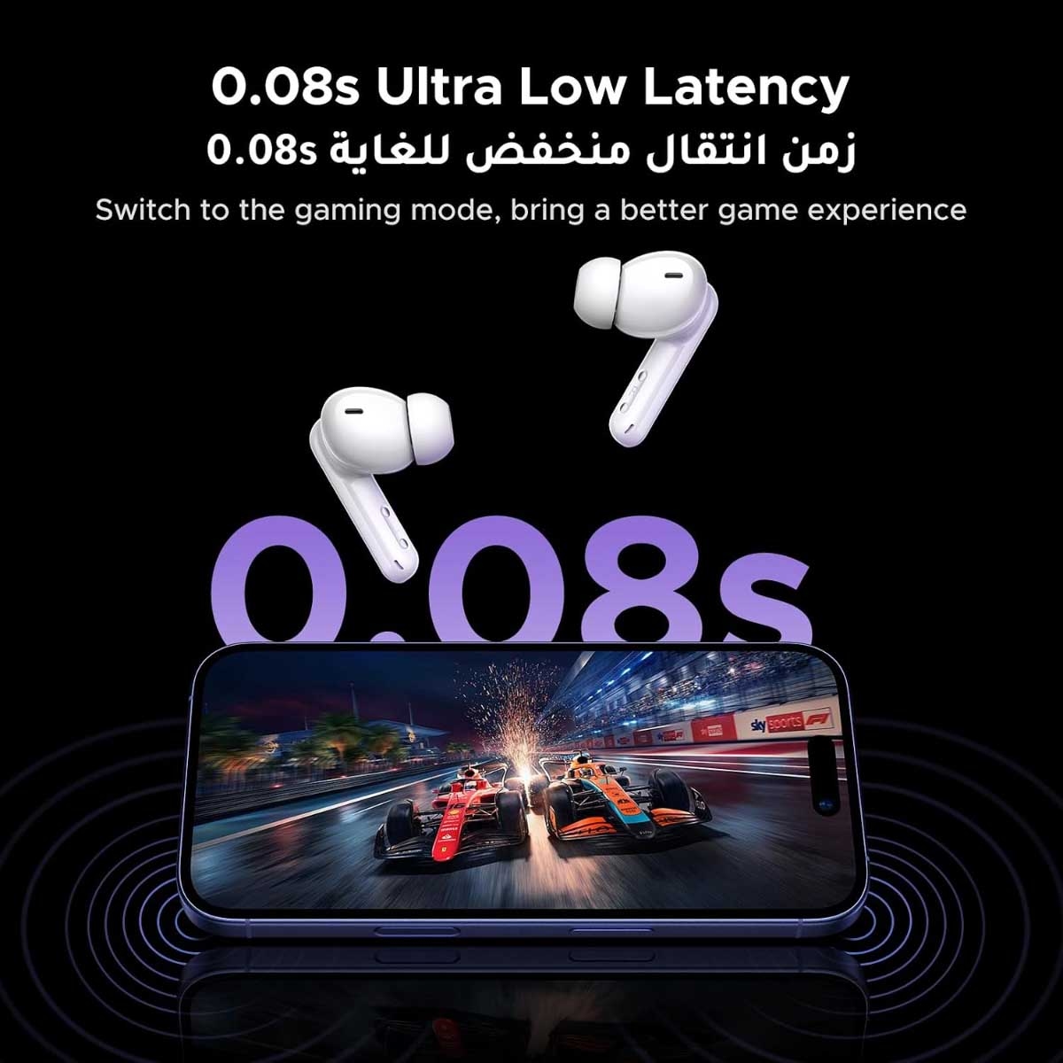 يوجرين EchoBuds Magic ANC سماعات أذن لاسلكية حقيقية مع إلغاء الضوضاء النشط