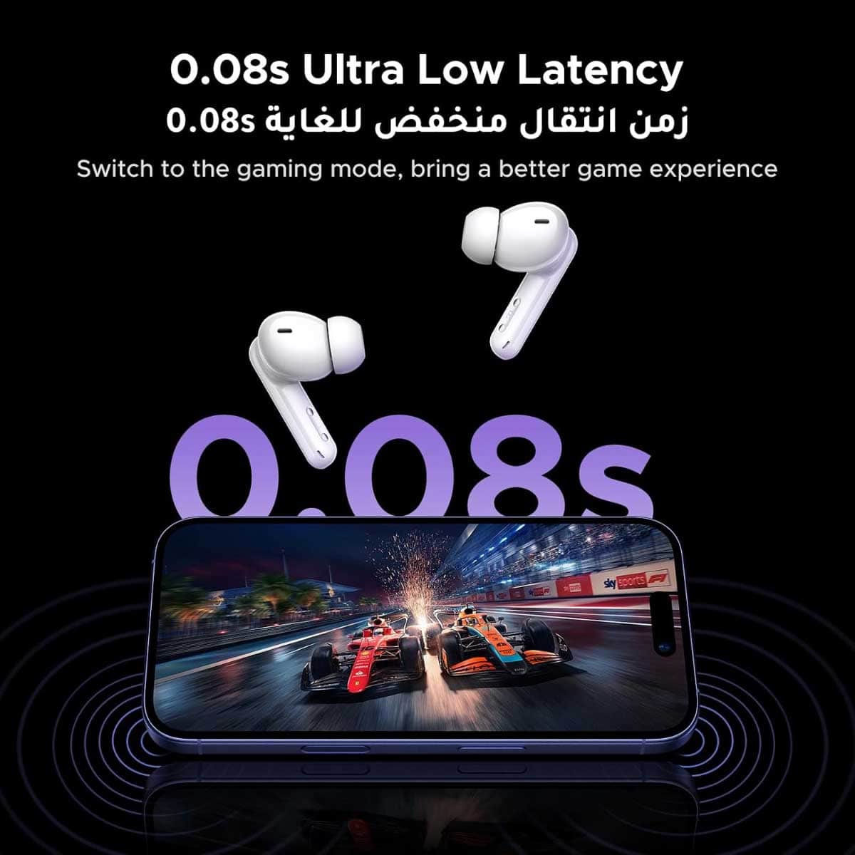 يوجرين EchoBuds Magic ANC سماعات أذن لاسلكية حقيقية مع إلغاء الضوضاء النشط