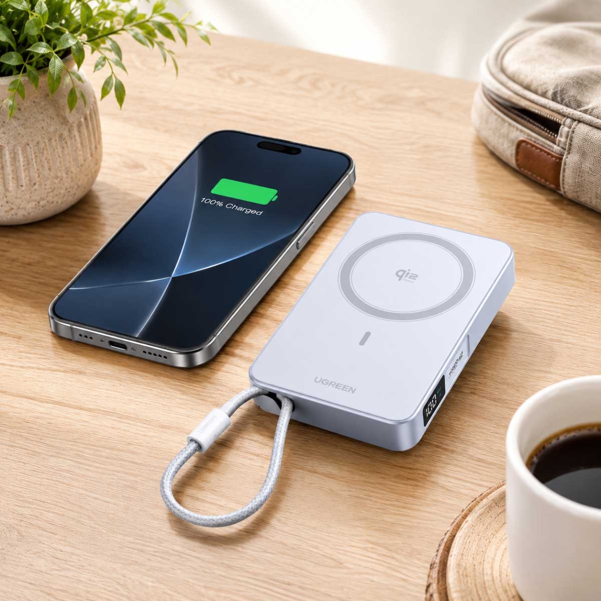 يوجرين MagFlow PB773 باور بانك لاسلكي 10000mAh بقدرة 25W