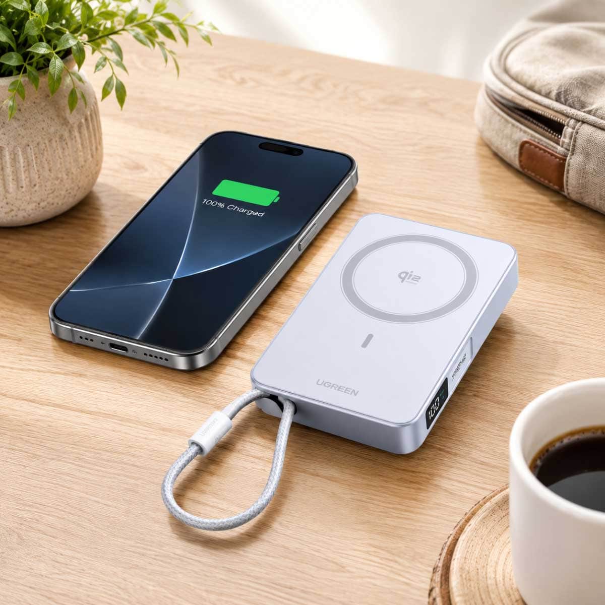 يوجرين MagFlow PB773 باور بانك لاسلكي 10000mAh بقدرة 25W