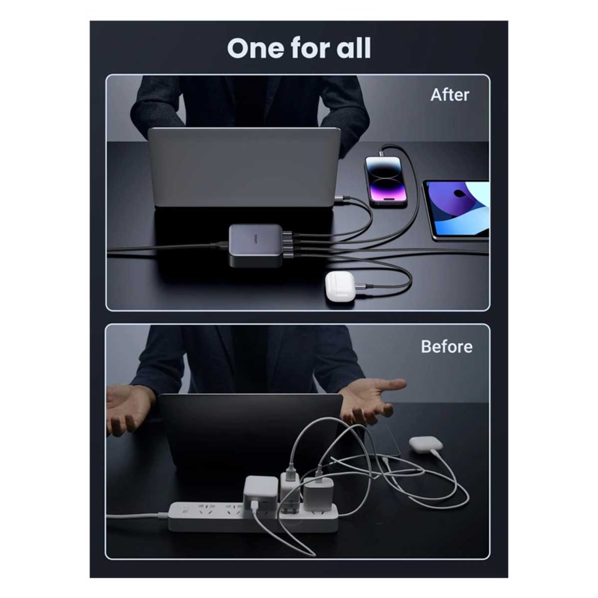 يوجرين Nexode محطة شحن USB-C بقدرة 100W مع 4 منافذ