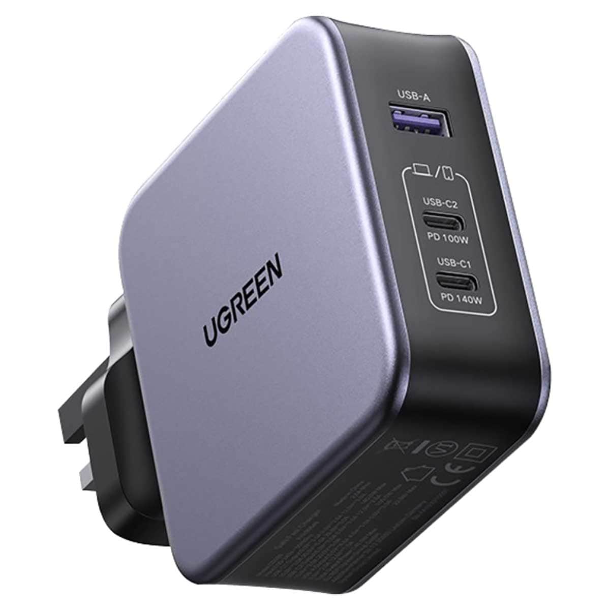 UGREEN Nexode 140W 3-Port USB-C GaN Wall Charger with USB-C Cable