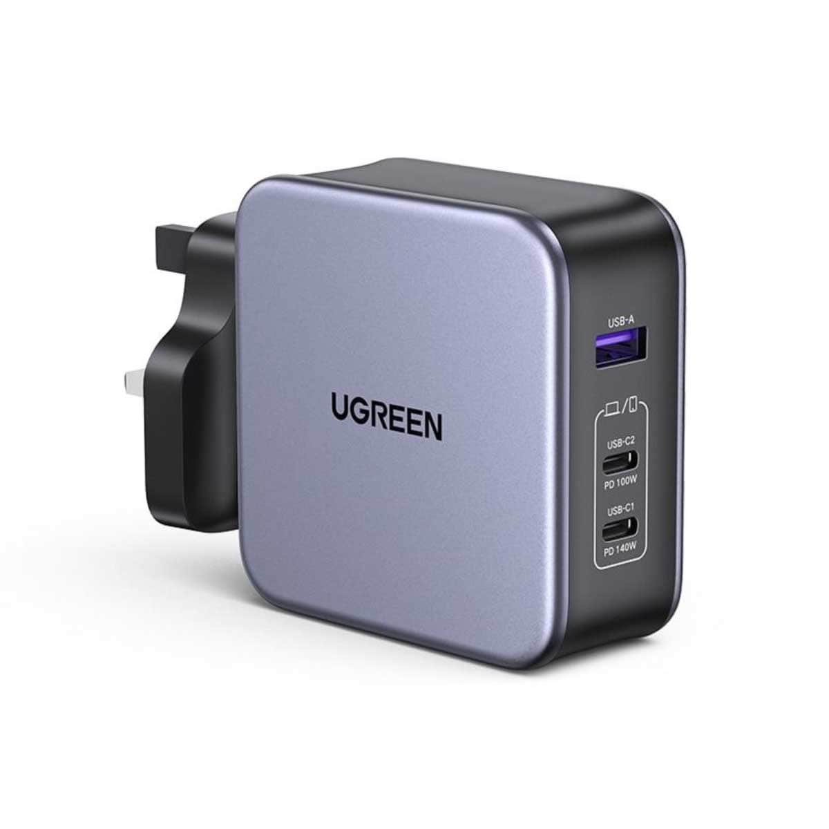 UGREEN Nexode 140W 3-Port USB-C GaN Wall Charger with USB-C Cable