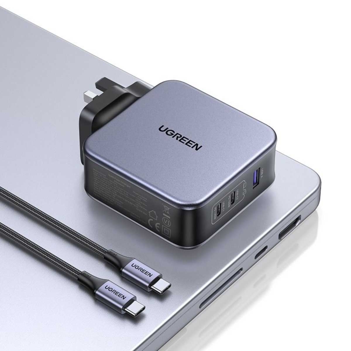 يوجرين Nexode شاحن حائط USB-C GaN بقدرة 140W مع 3 منافذ وكابل USB-C