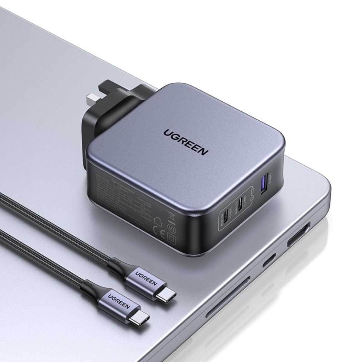 UGREEN Nexode 140W 3-Port USB-C GaN Wall Charger with USB-C Cable