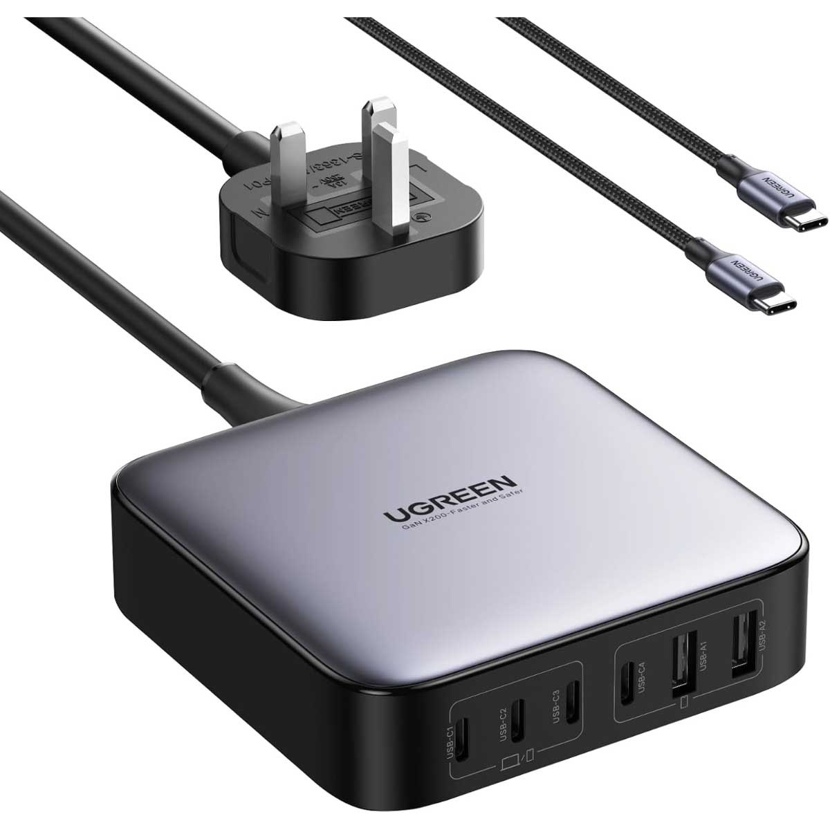 UGREEN Nexode 200W 6-Port USB-C GaN Charging Station with USB-C Cable