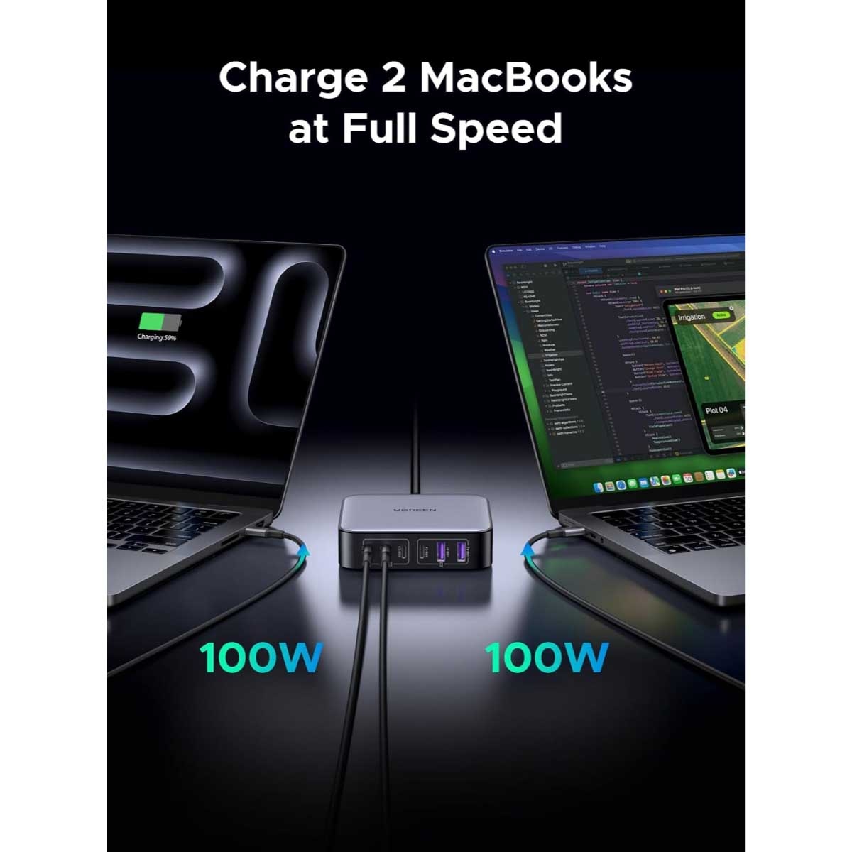 UGREEN Nexode 200W 6-Port USB-C GaN Charging Station with USB-C Cable