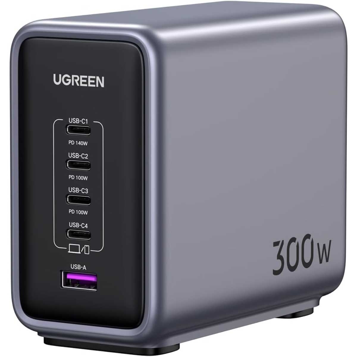 يوجرين Nexode محطة شحن USB-C GaN بقدرة 300W مع 5 منافذ وكابل USB-C