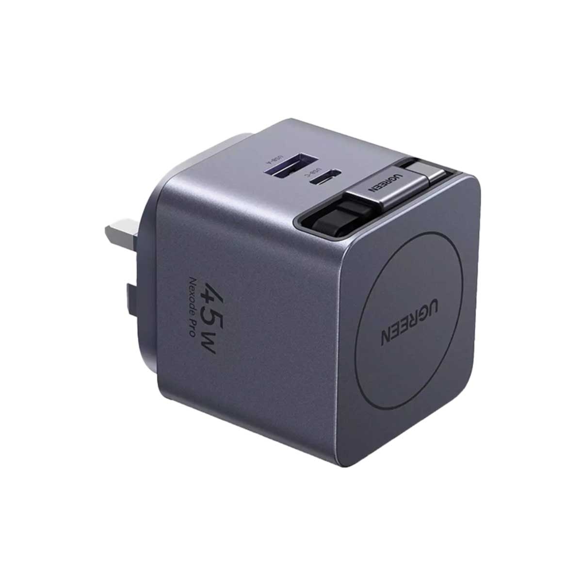 يوجرين Nexode Pro X614 شاحن حائط GaN ثنائي المنافذ بقدرة 45W مع كابل USB-C