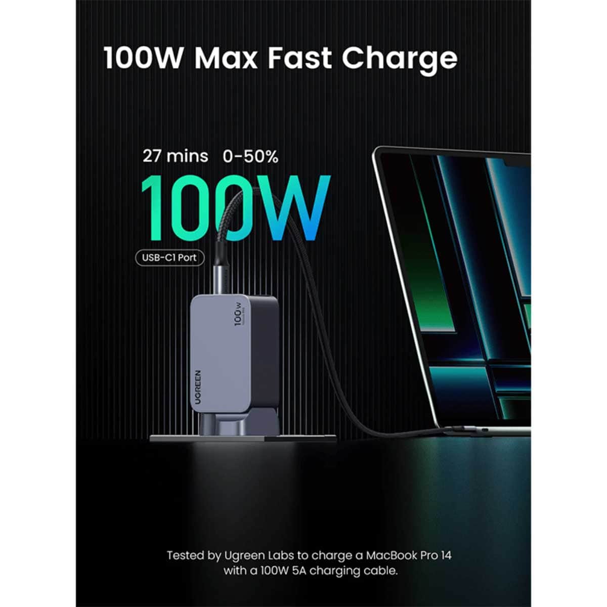 UGREEN Nexode Pro X757 100W 4-Port GaN Wall Charger with USB-C Cable