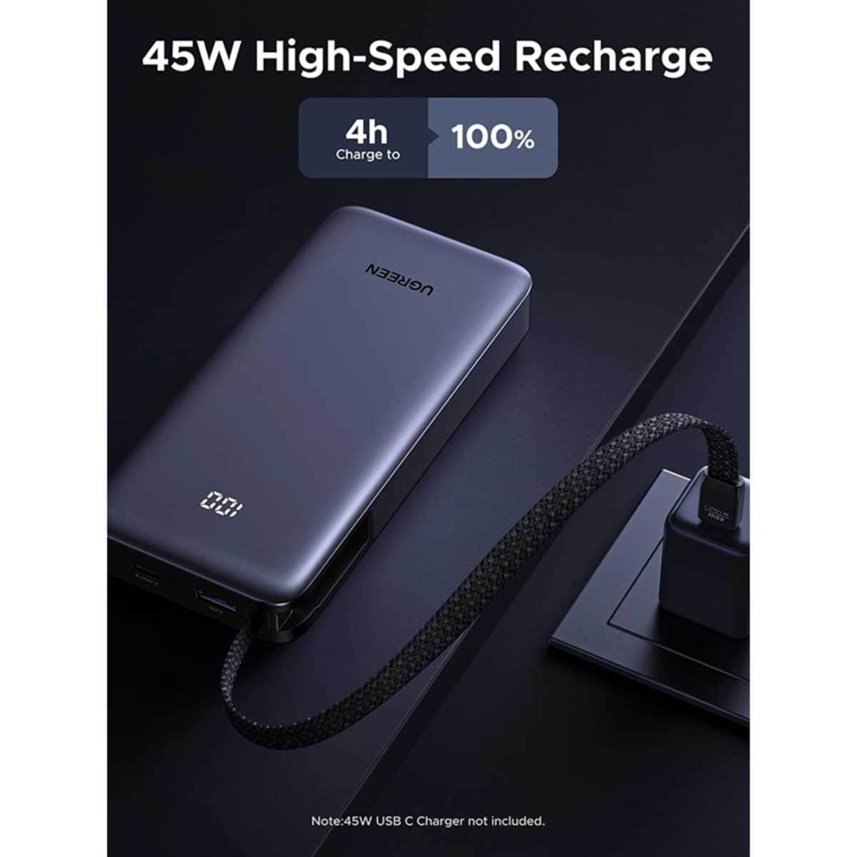 يوجرين PB536 باور بانك 20000mAh بقدرة 45W