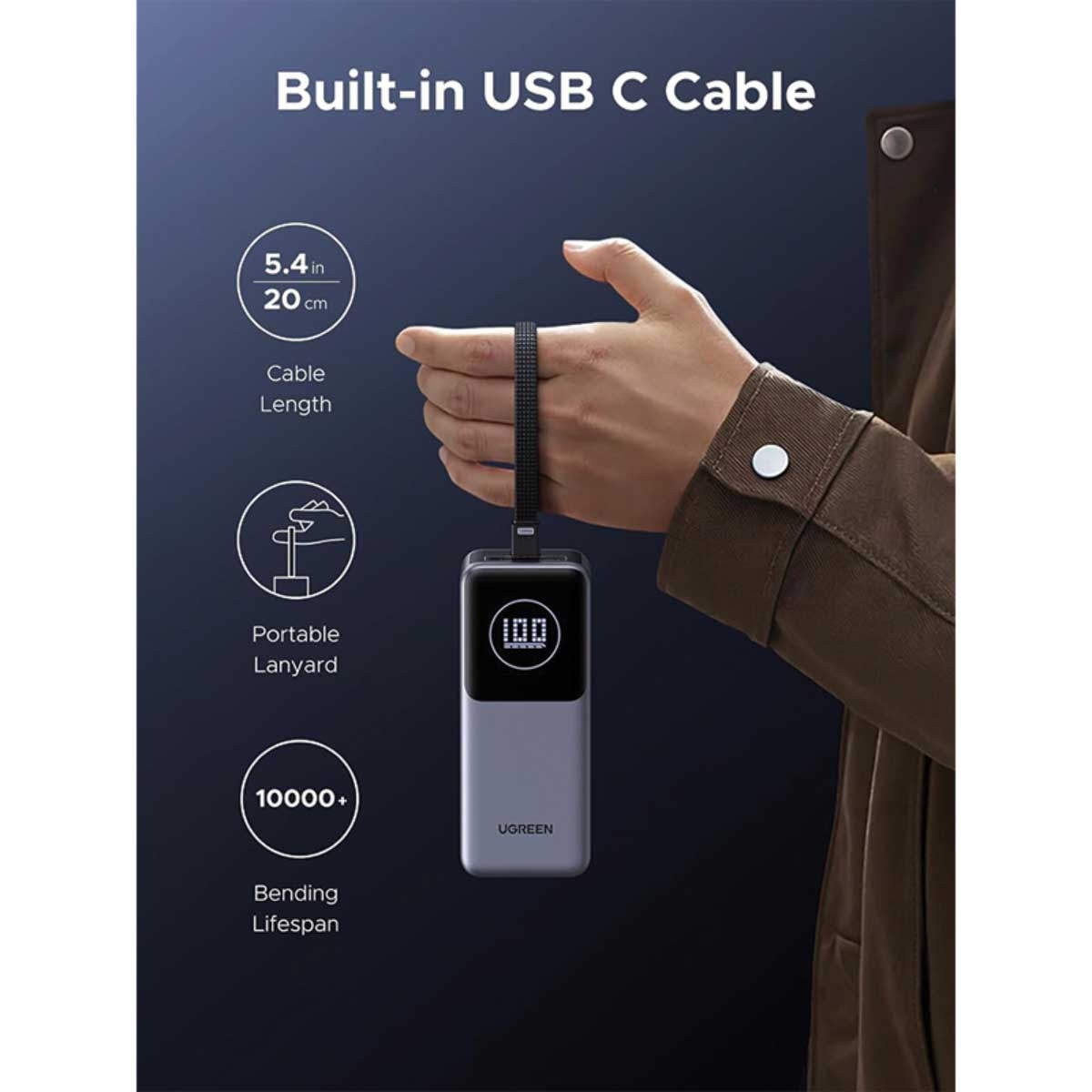 يوجرين PB723 باور بانك 20000mAh بقدرة 130W